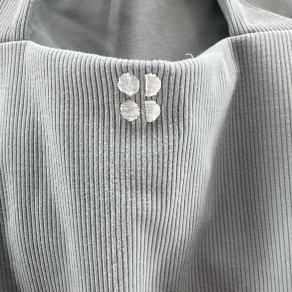 Sweaty Betty Active Top Womens L Gray Padded Bra Strappy Back Gym Yoga Workout - Picture 5 of 7